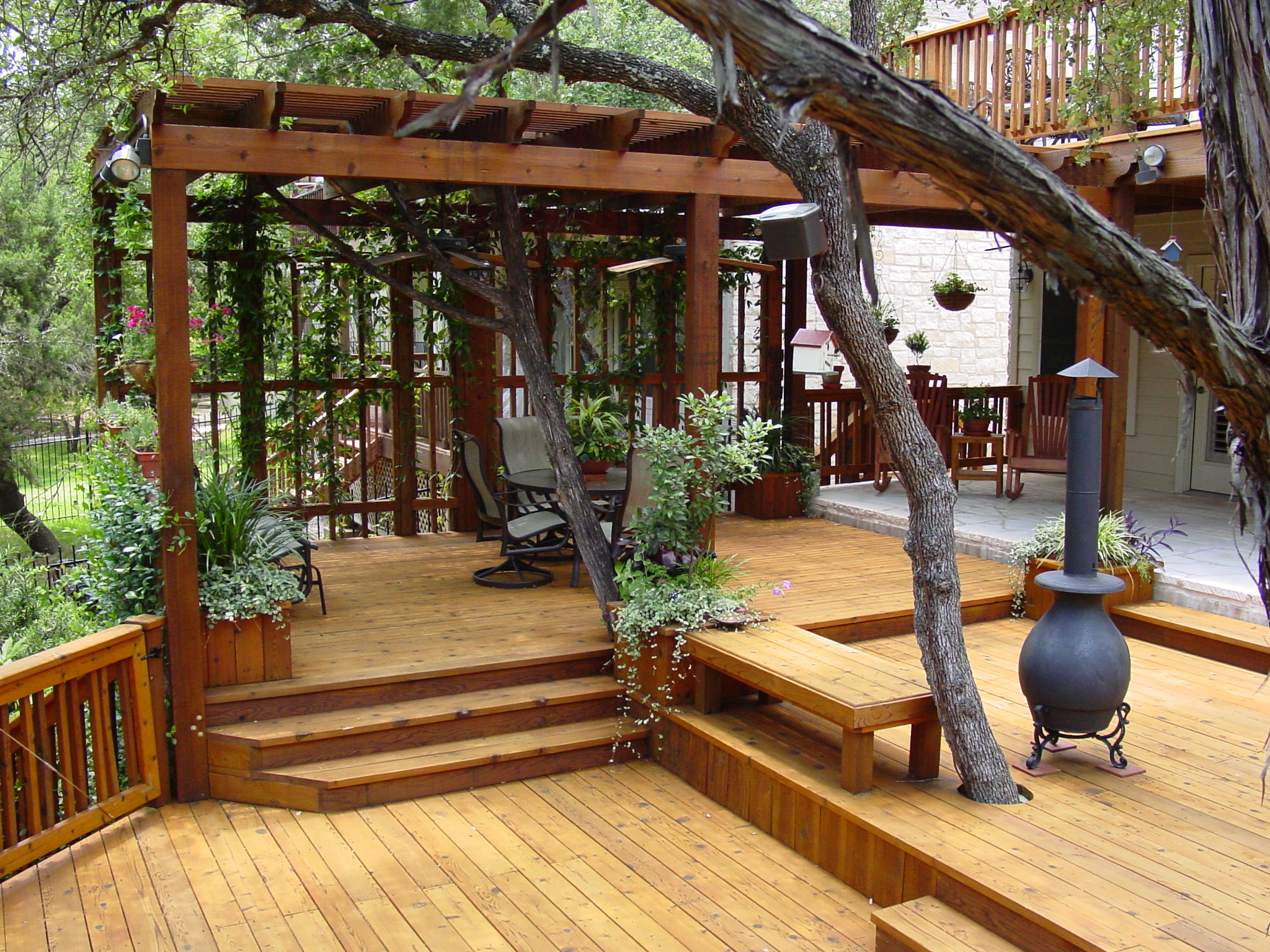 Awesome Wooden Pergola Deck Ideas Laminated Wooden Floor Deck
